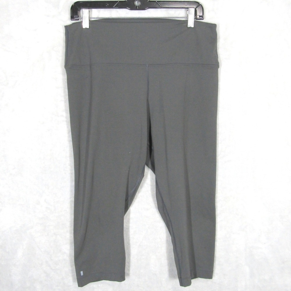 NOBULL Womens High Rise Crop Leggings Size XL Charcoal Gray Athletic Capri